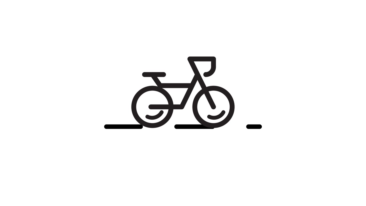 Bicycle stroke line icon animation isolated on white background