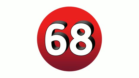 3D-Number-68-sixty-eight-sign-symbol-animation-motion-graphics-icon-on-red-sphere-on-white-background,cartoon-video-number-for-video-elements