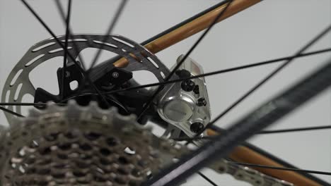close-up of sram disc brake on road bike