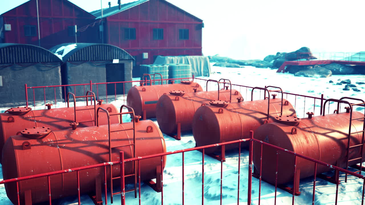 멀리 떨어진 남극 연구소의 연료 크