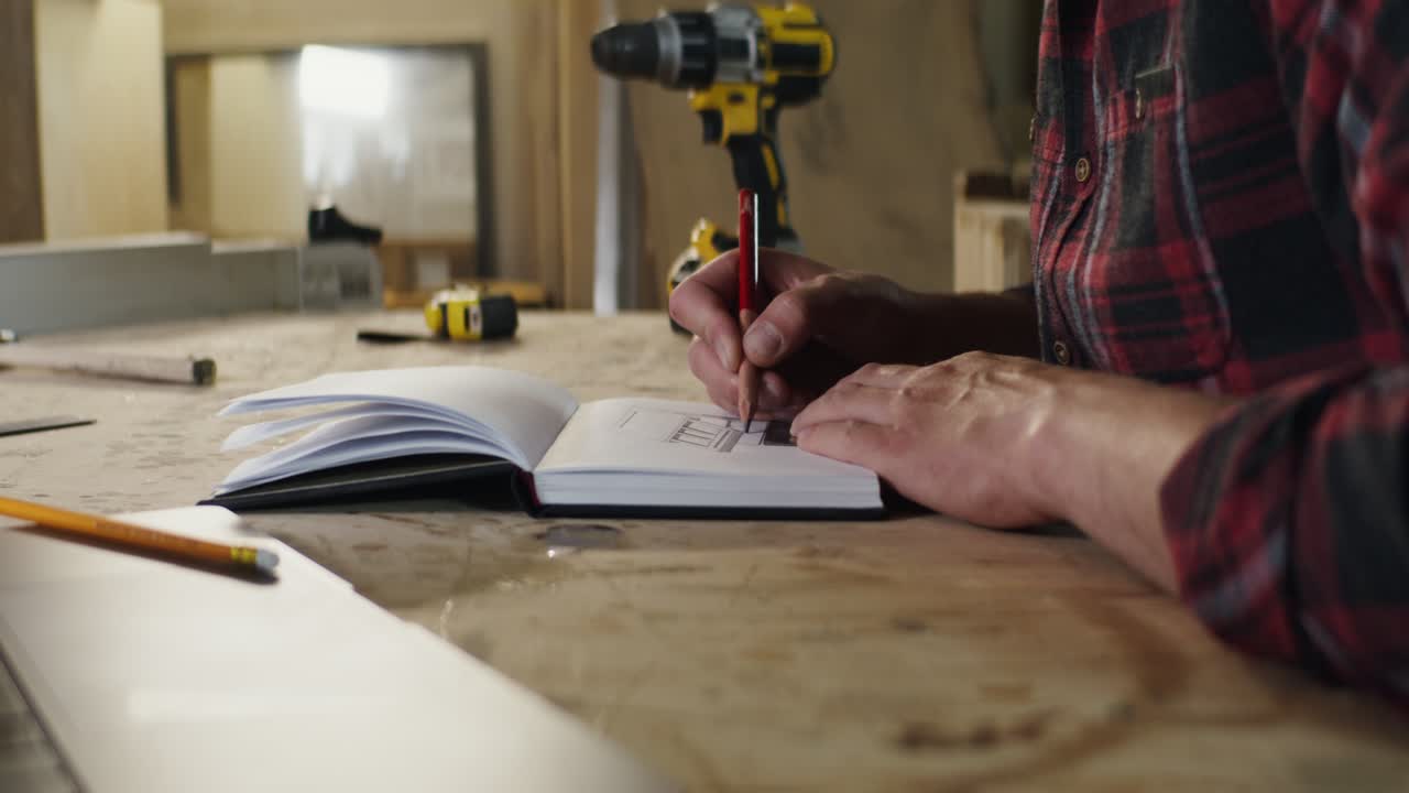 Carpenter working in his workshop