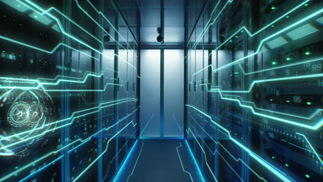 high-tech server room visualization