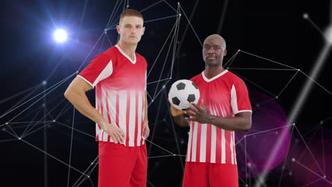 animación de la red de conexiones entre diversos jugadores de fútbol masculino