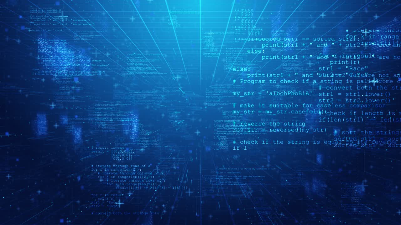 Abstract wave connected dots motion background digital blockchain network particles in tech cyber