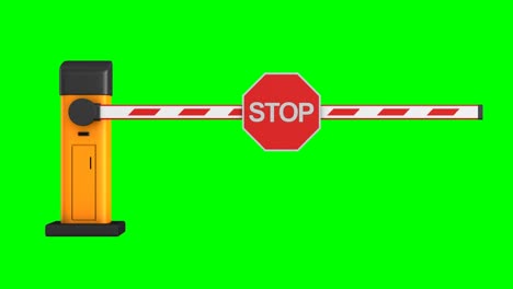 closed automatic barrier on green background. isolated 3d illustration