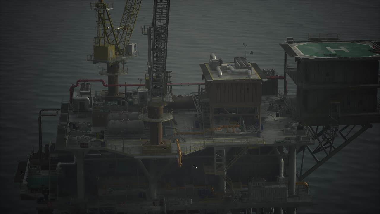 una plataforma de perforación petrolera en el océano