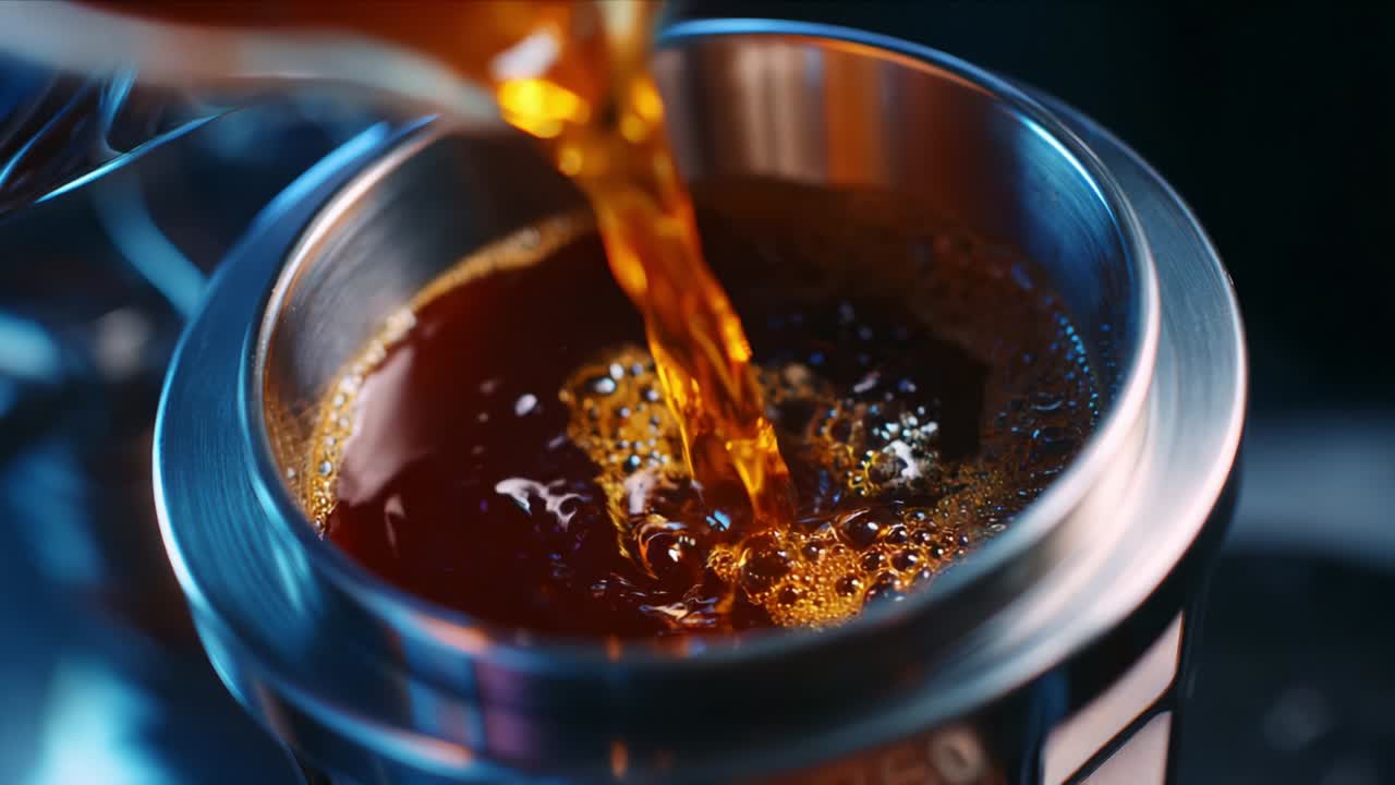 컵에 커피를 붓는