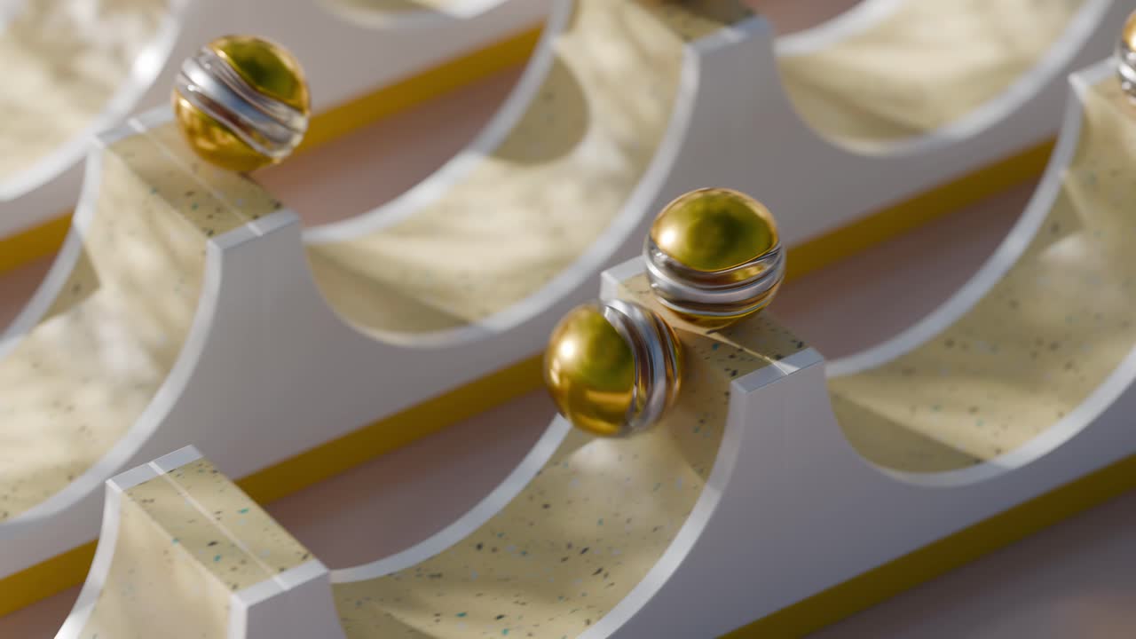 diseño geométrico abstracto con bolas de oro