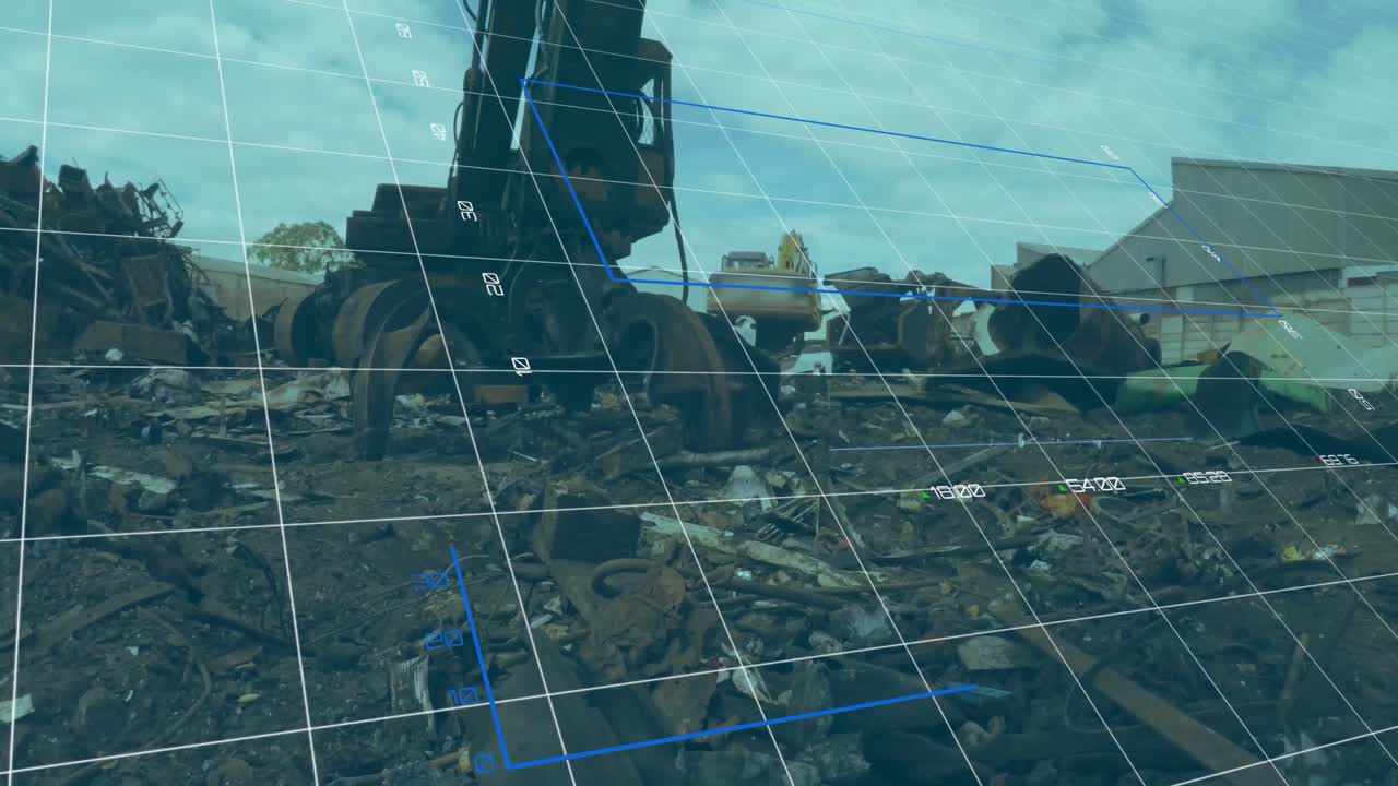 animación del procesamiento de datos sobre el vertedero de basura