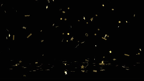 golden confetti falling with alpha channel