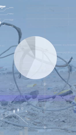 animation of data processing over waste collection site