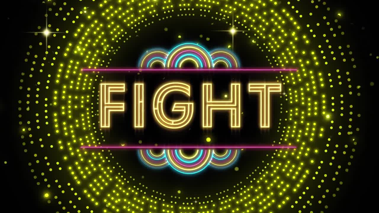 animación del texto de la lucha sobre los puntos.