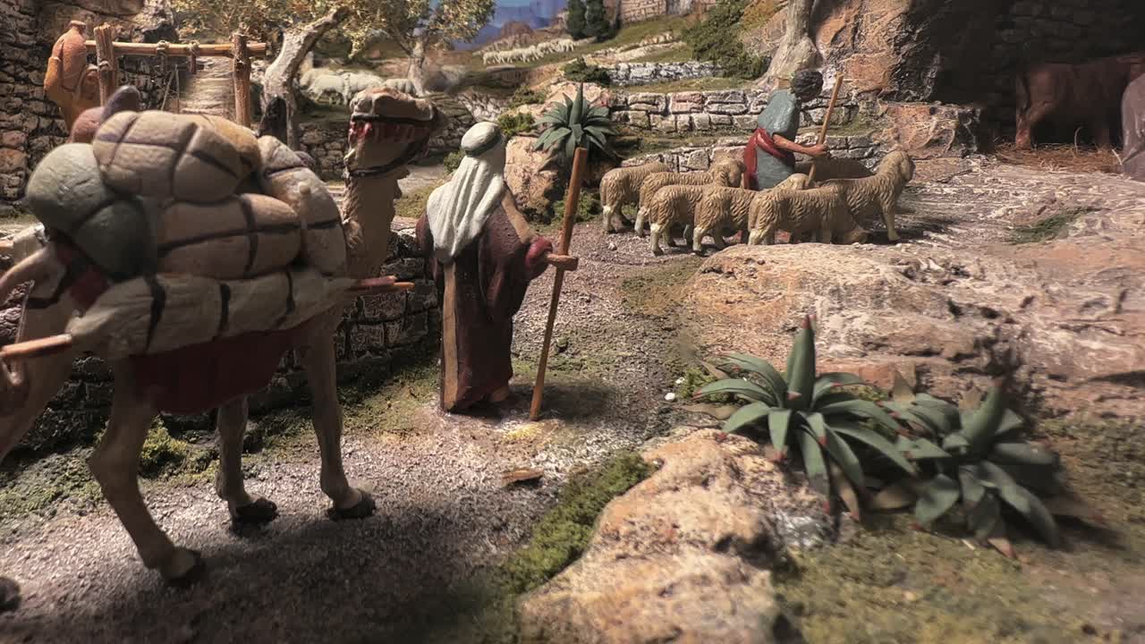 현자 출생 그림을 그린 종교적 장면의 크리스마스 현대적 표현