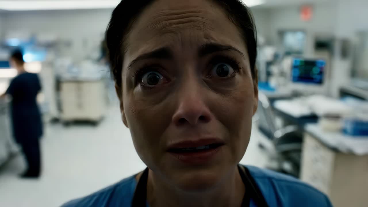 Distressed Nurse in Hospital