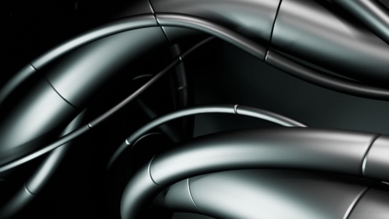 Dynamiczna abstrakcyjna animacja splecionych metalowych rurek