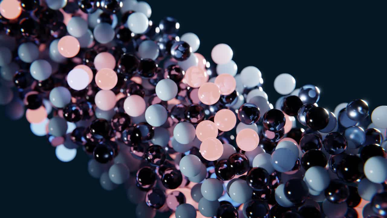 Abstract Swirling Spheres in White, Pink, and Blue