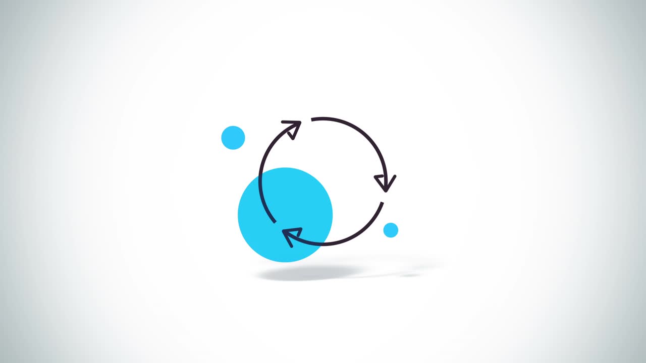 Rotate arrows symbol flat animation