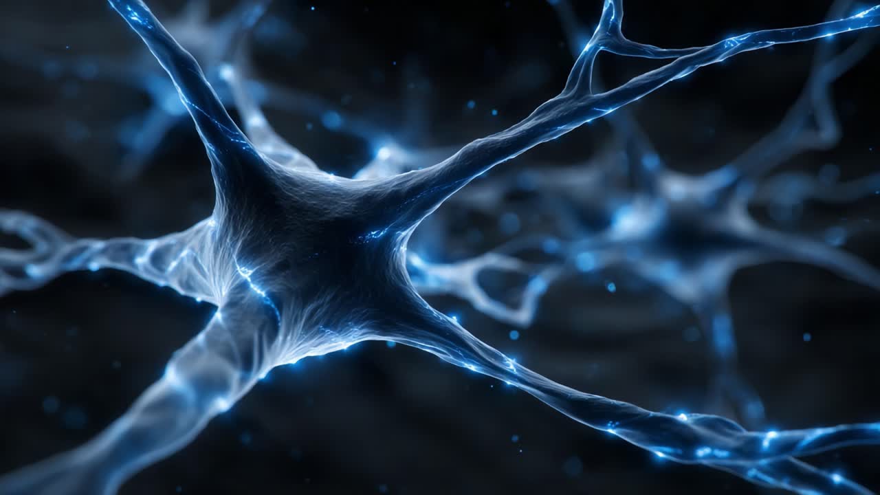 An Intricate Network of Neurons in Electric Blue - Exploring the Dynamic Connections and Functionality of Neural Pathways in a Hypothetical Brain Landscape