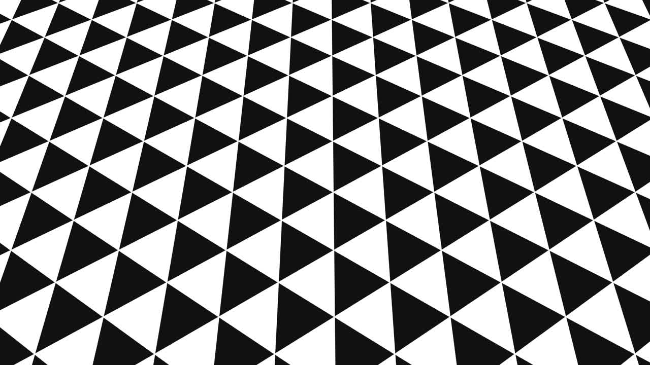 위로 기울어지고 움직이는 검은색과 색의 그래픽 패턴.