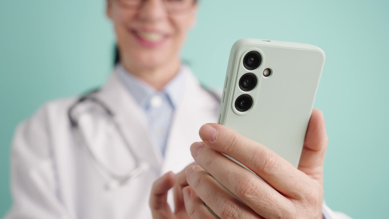 Doctor using smartphone