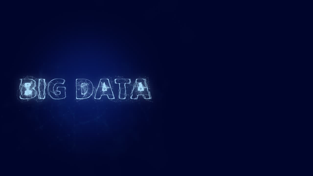 Big Data title with plexus effect. Connected lines with dots. Lines title plexus