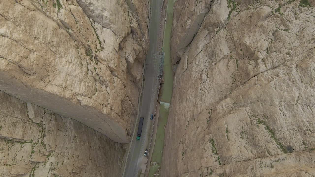 Drone footage from The Kabul Mazir way located in a mountainous desert area of Afghanistan. March 21, ?2021