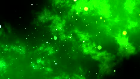 abstract green particles in space