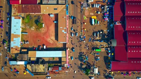 top down view of gulu city in uganda - drone shot