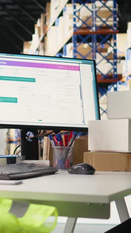 vertical video empty professional warehouse space used for shipping cargo goods