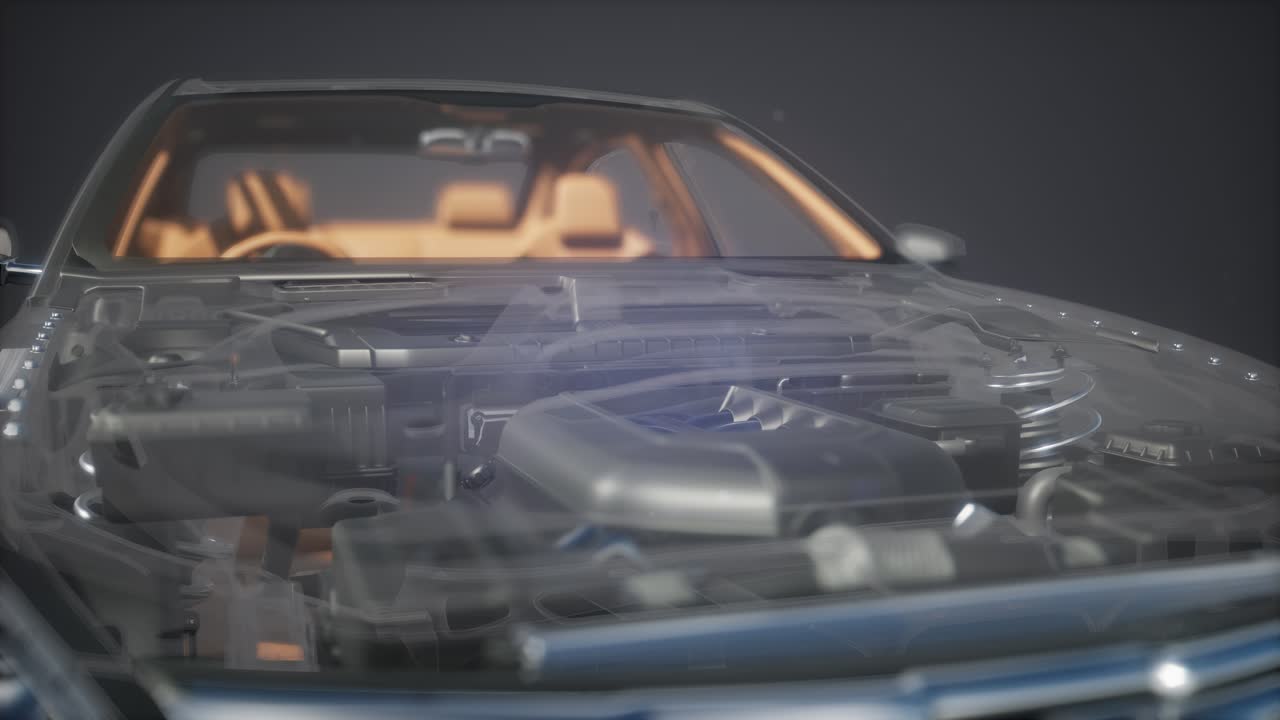 motor y otras partes visibles en el coche