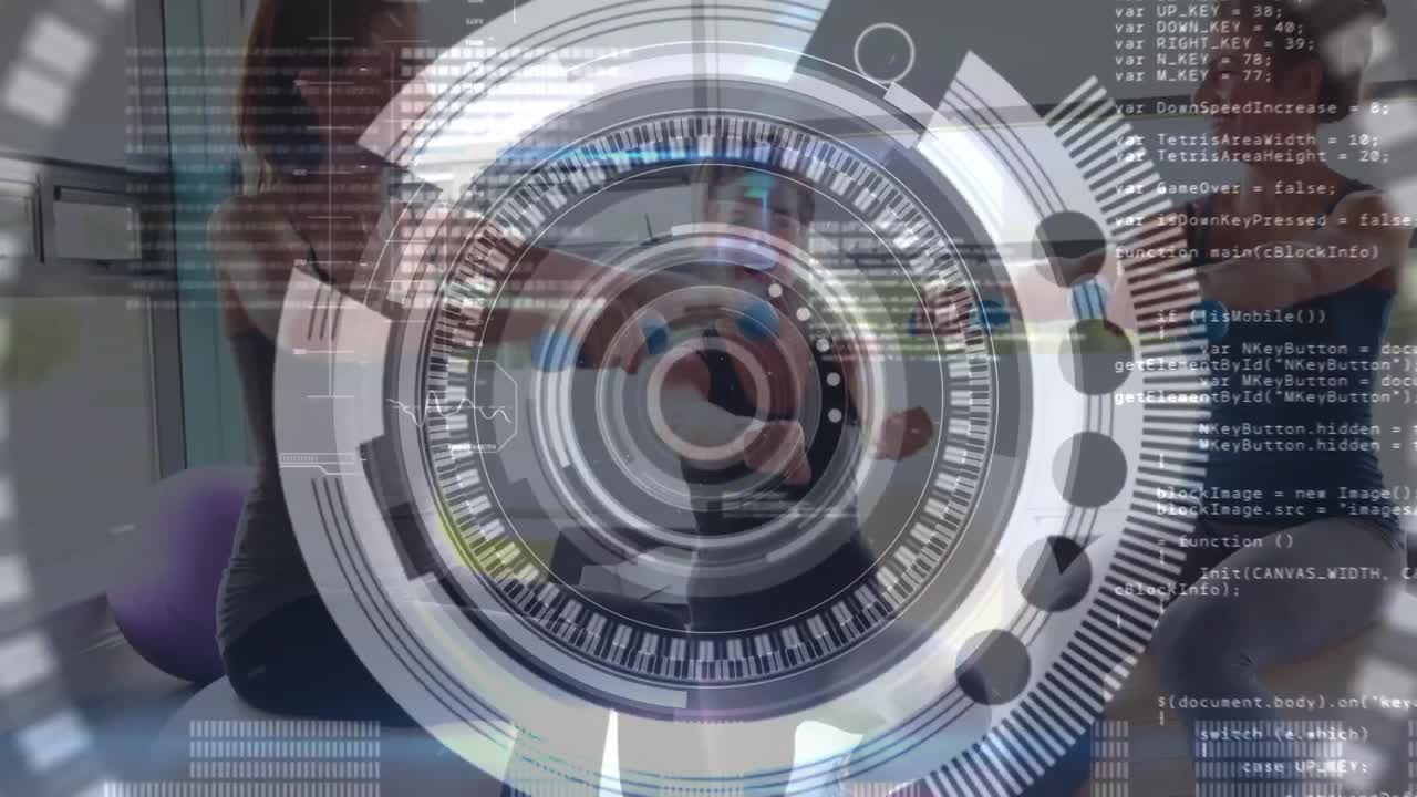 운동 하는 사람 들 을 스캔 하는 범위 의 애니메이션