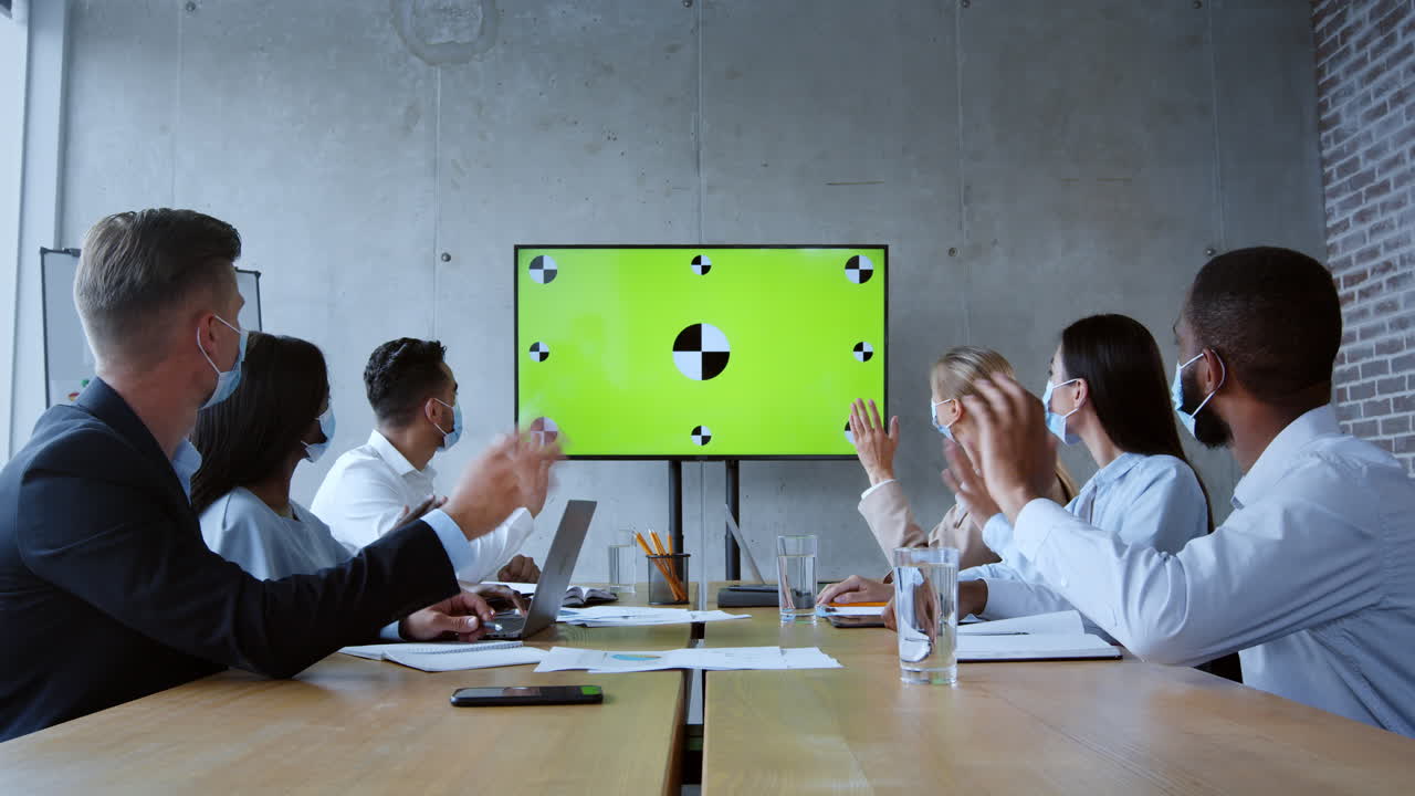 프레젠테이션과 함께 비즈니스 회의