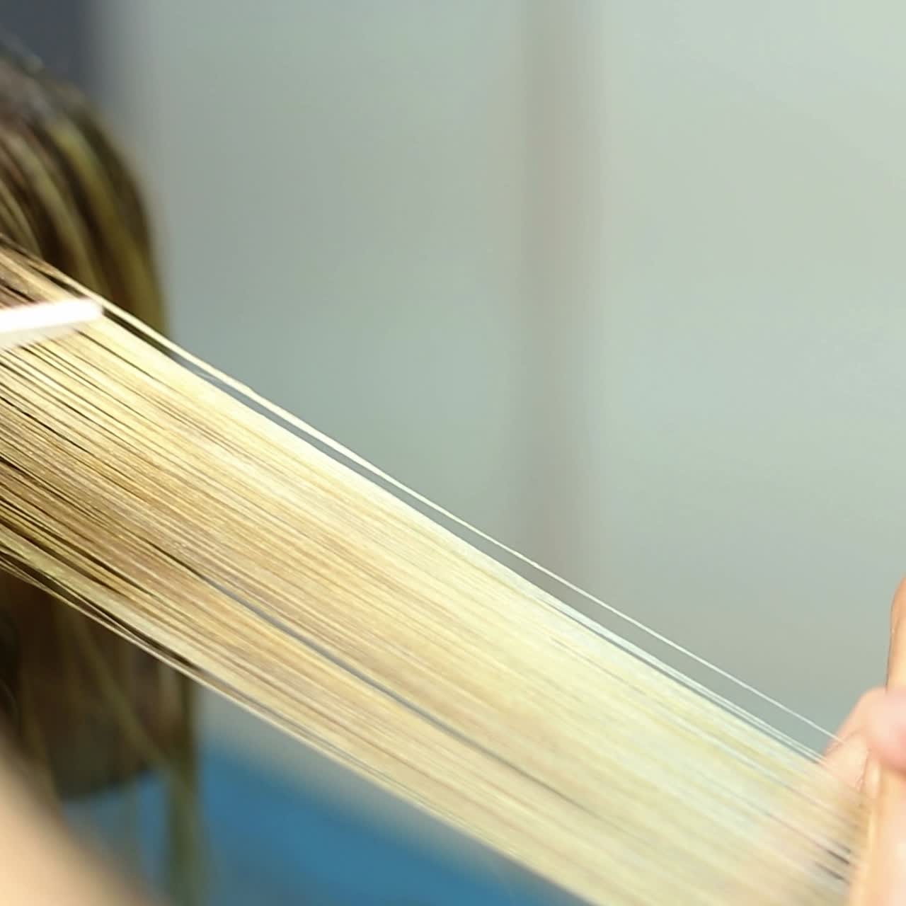 Hair cutting in beauty salon