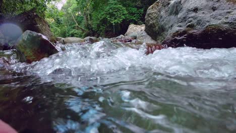 Close-up-View-Of-Downstream-Of-The-Jima-River-Near-Bonao-In-Central-Dominican-Republic