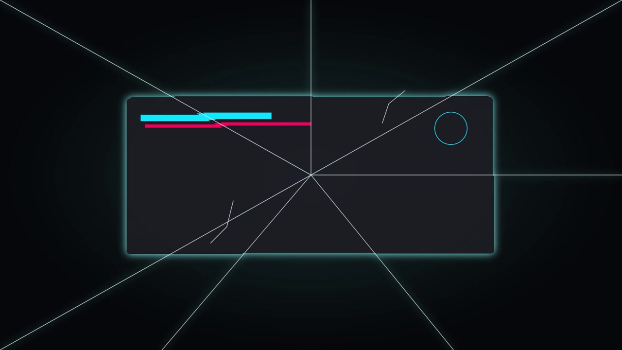 Animazione Grafica Astratta Minimalista con Linee Luminose e Forme Geometriche