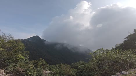 time lapse of clouds floating in the valley of parasnath ranges in jharkhand, india.