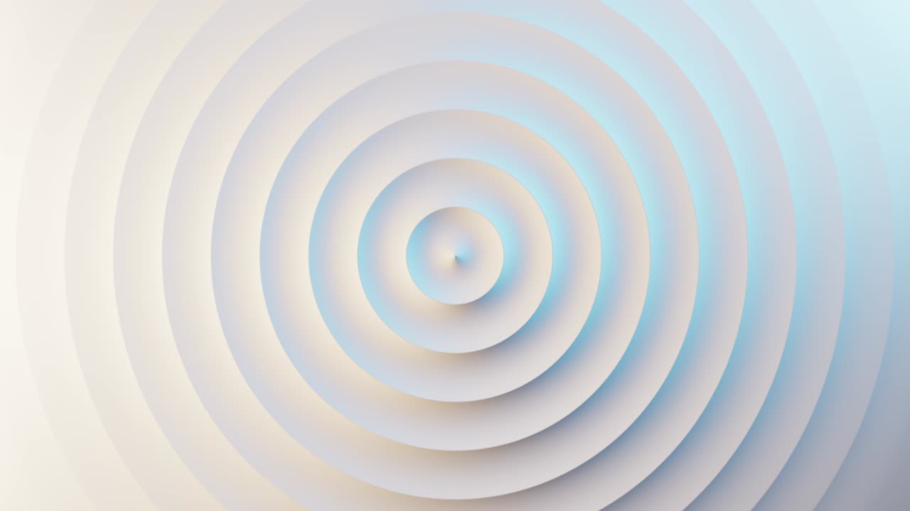 Abstract template with animation of white circular waves