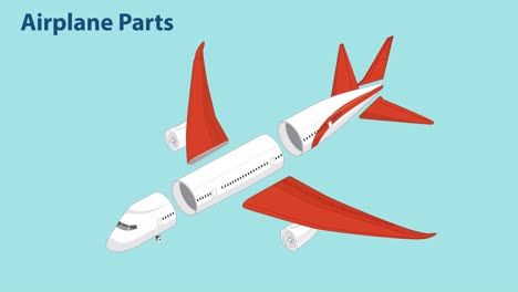 ilustración de las piezas del avión y su ensamblaje