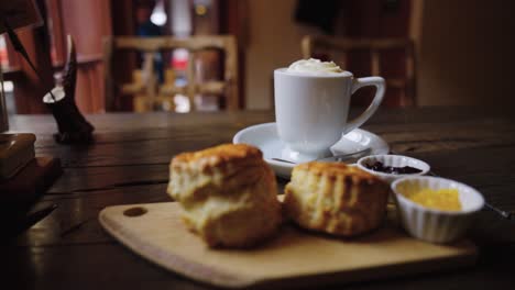 freshly baked scones with jam and afternoon tea 4k