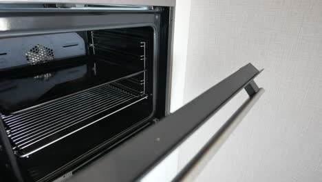 open empty oven in a modern kitchen