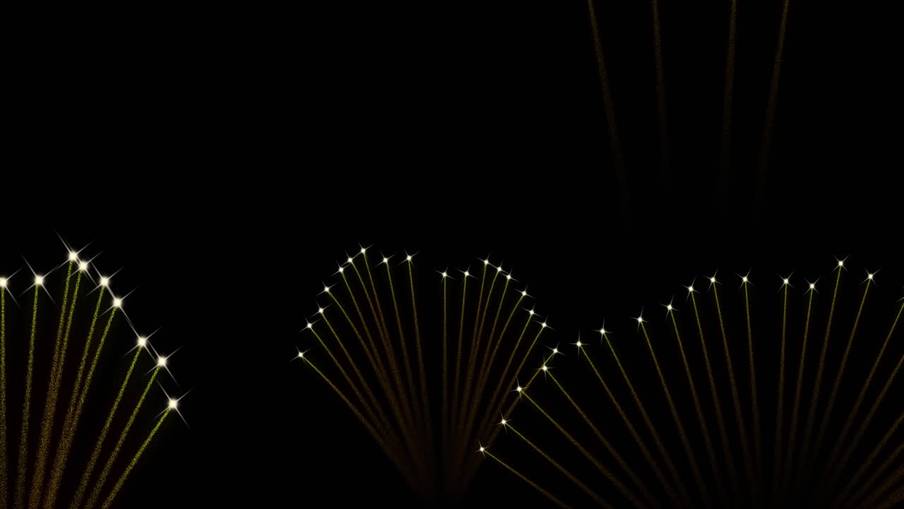 Animation of fireworks exploding over black background