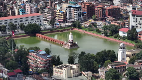 kathmandu nepal drone shot, ranipokhari ghantaghar clock tower