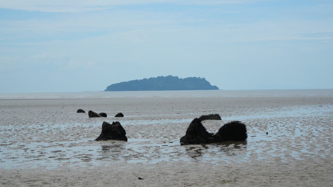 Tranquil Island Beach at Low Tide