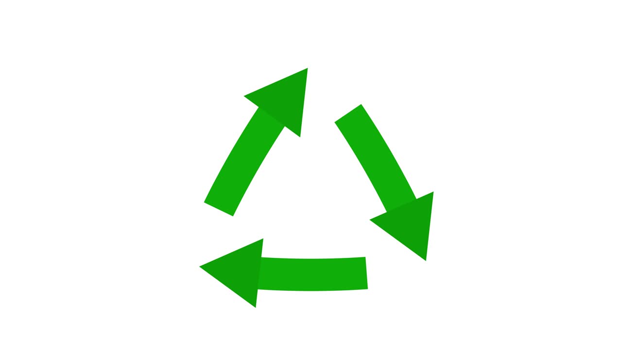 Recycle logo rotating animation. recycling logo animation rotating on white background. Recycle, reuse, environment, nature, logo for waste recycling companies. Universal recycling icon