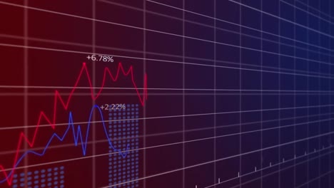 Animation-of-financial-data-processing-on-black-background