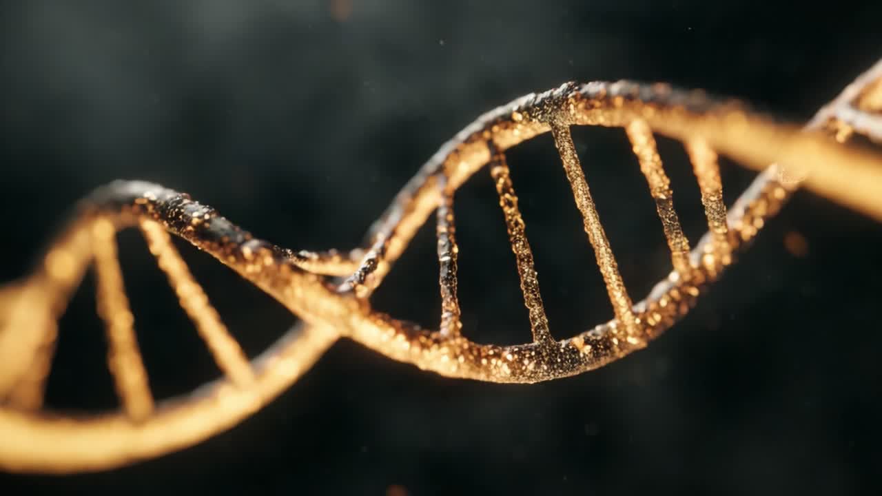 An Intricate View of DNA Structure Highlighting Its Double Helix Formation and Vibrant Detail, Emphasizing the Beauty of Life's Fundamental Building Blocks