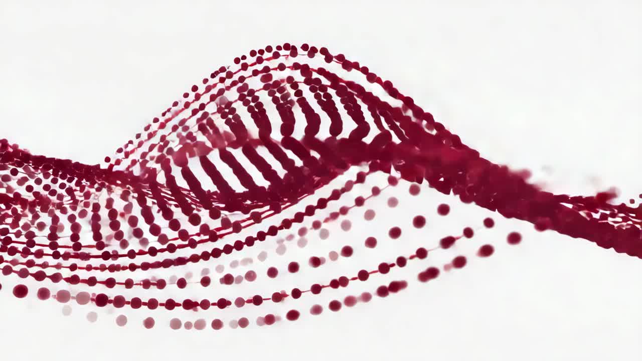 Un'onda di particelle rosse astratta