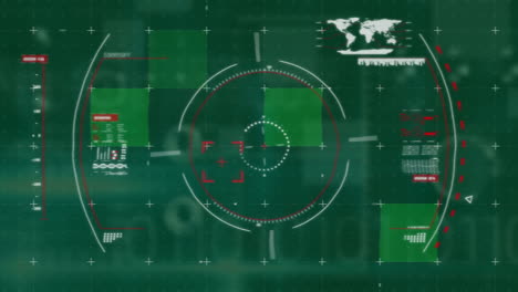 procesamiento de datos en fondo verde