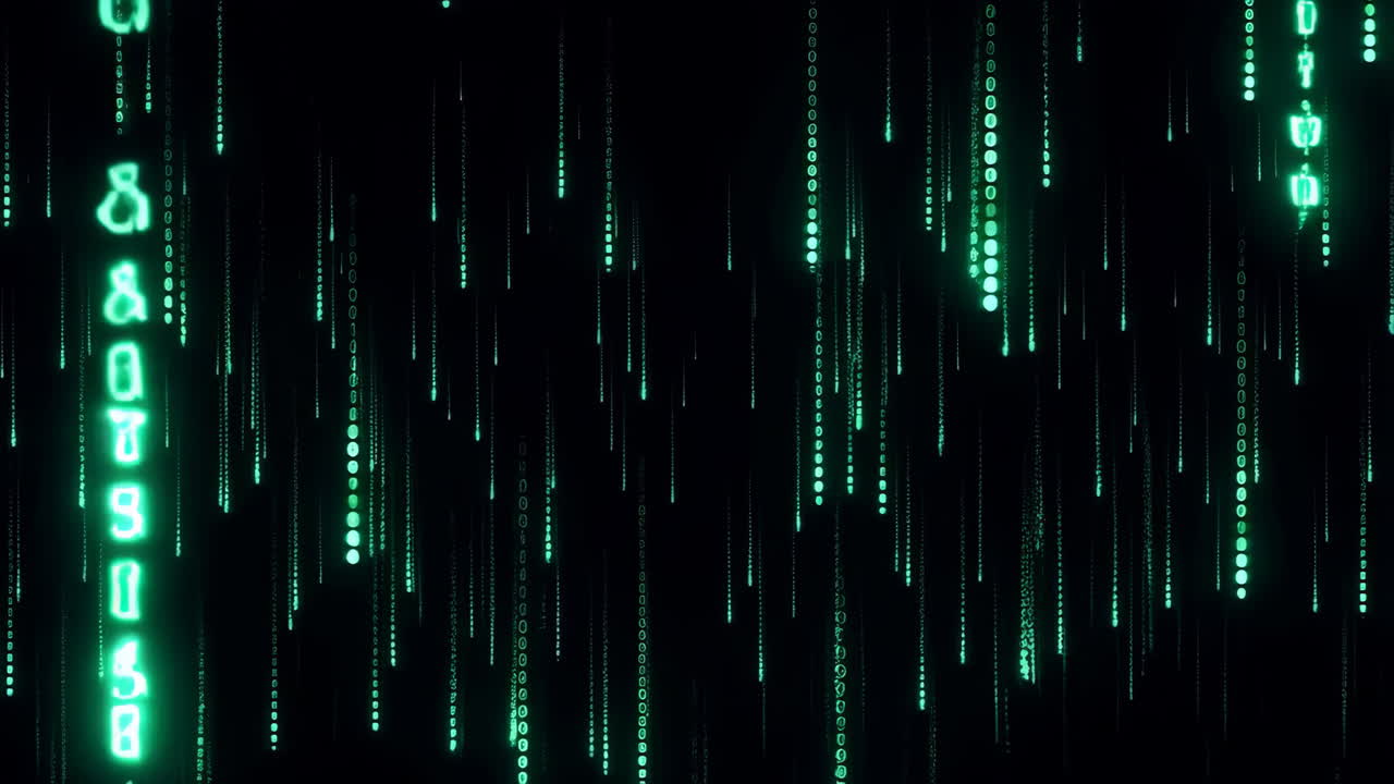 Digital Matrix Code Rain Background