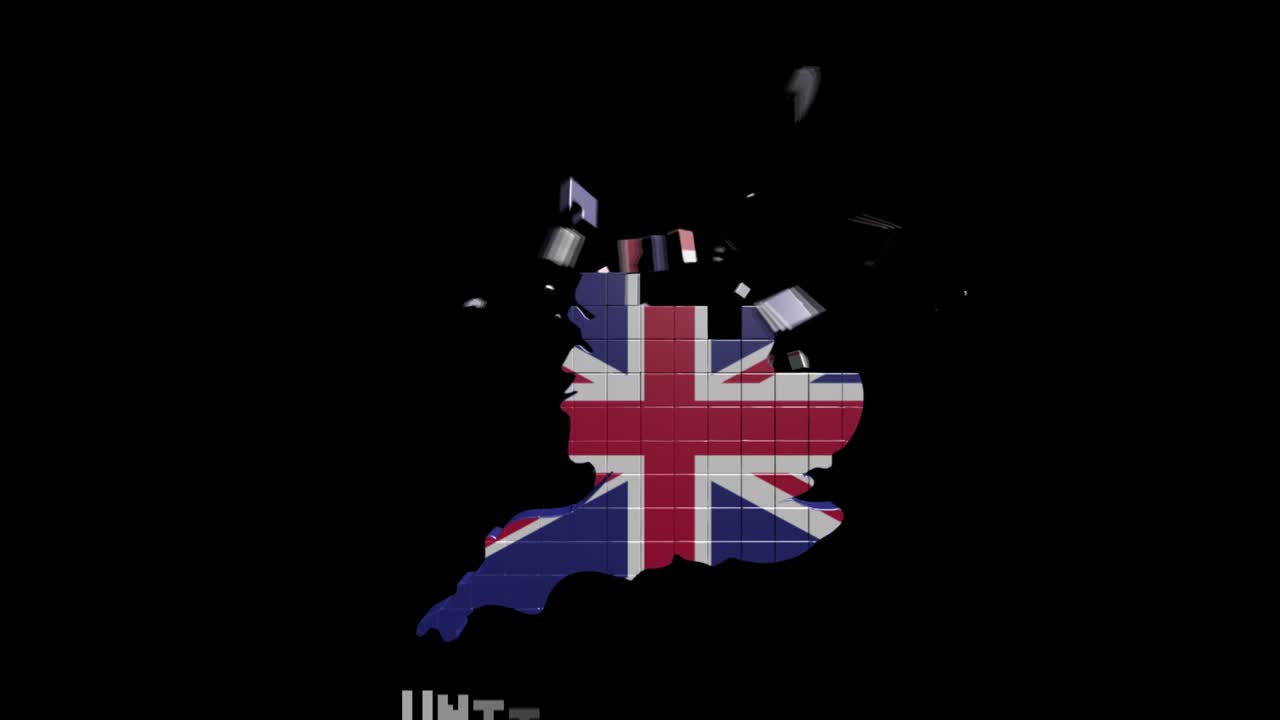mapa del reino unido mostrando introducción por regiones 4k mapa animado del reino unido introducción fondo con países que aparecen y se desvanecen uno por uno y movimiento de la cámara